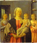 Virgin with Child Giving His Blessing and Two Angels. (The Senigallia Madonna).