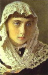 portrait of sophia kramskaya, the artist's daughter.