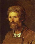 head of an old ukranian peasant.
