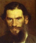 portrait of leo tolstoy. detail.
