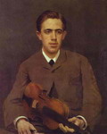 portrait of nikolay kramskoy, the artist's son.