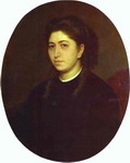 portrait of a young woman dressed in black velvet.