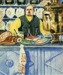 restaurant owner (traktirzhik). watercolor from a serious 