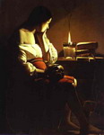 repenting magdalene, also called magdalene in a flickering light