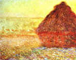 haystack at the sunset near giverny.