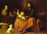 the holy family with a little bird.