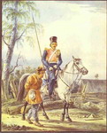 A Mounted Cossack Escorting a Peasant.