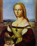 portrait of a lady with a unicorn.