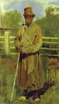 peasant with a pole. study.