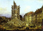 The Ruins of the Old Kreuzkirche in Dresden.