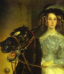 rider. detail. portrait of giovanina and amacilia pacini, the foster children of countess yu. p. sam