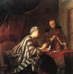 lady sealing a letter.