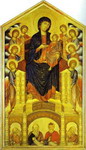 Madonna and Child Enthroned with Eight Angels and Four Prophets (Maestà).