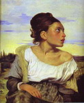 Girl Seated in a Cemetery.