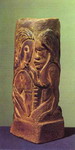 ceramic vase with tahitian gods - hina and tefatou.