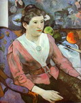 portrait of a woman with c锟斤拷zanne still-life.