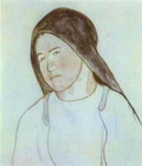 head of young breton peasant woman.