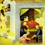 st. nicholas and the three gold balls. from the predella of the quaratesi triptych from san niccolo,